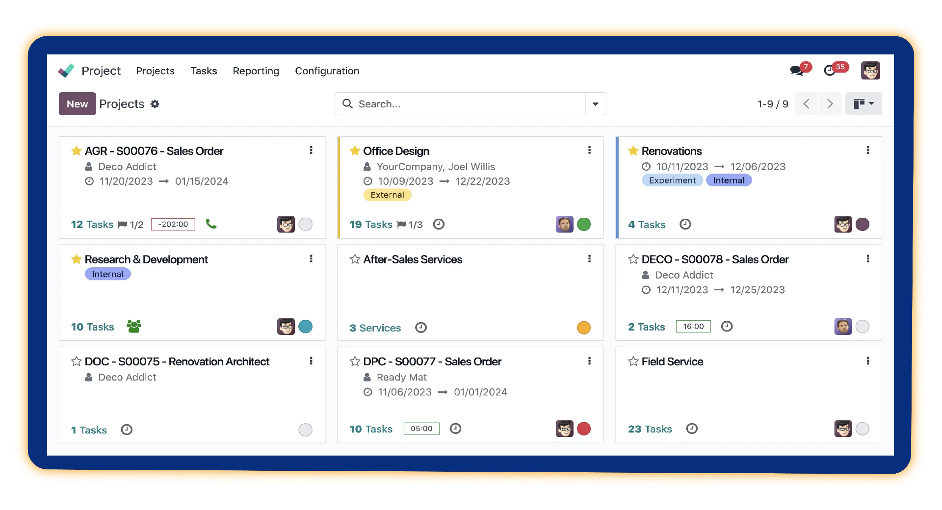 dashboard dei progetti