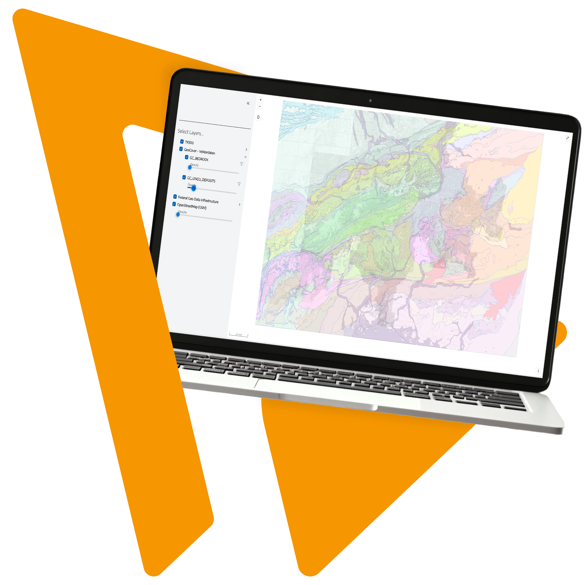 computer con mappa cartografica